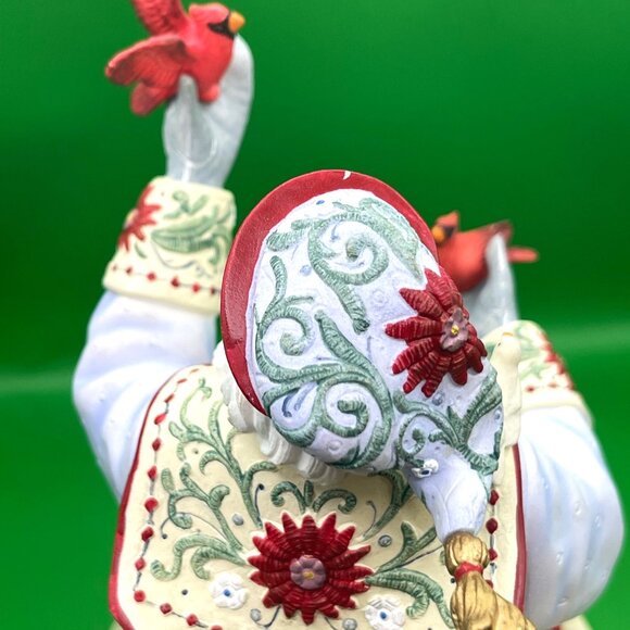 Lenox "A Christmas Traveler" Santa Claus Figurine Lynn Bywaters Cardinal Birds - Picture 11 of 16